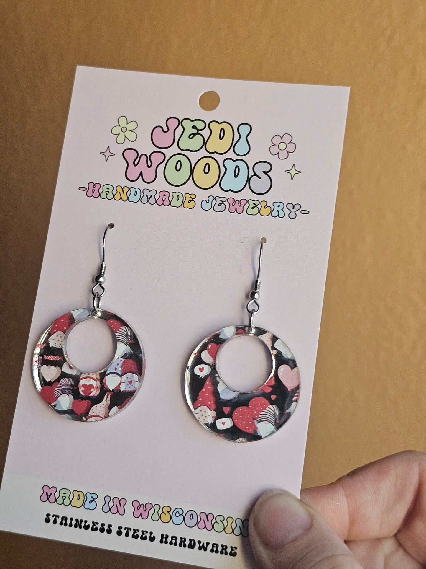 Gnome Love Medallion Earrings