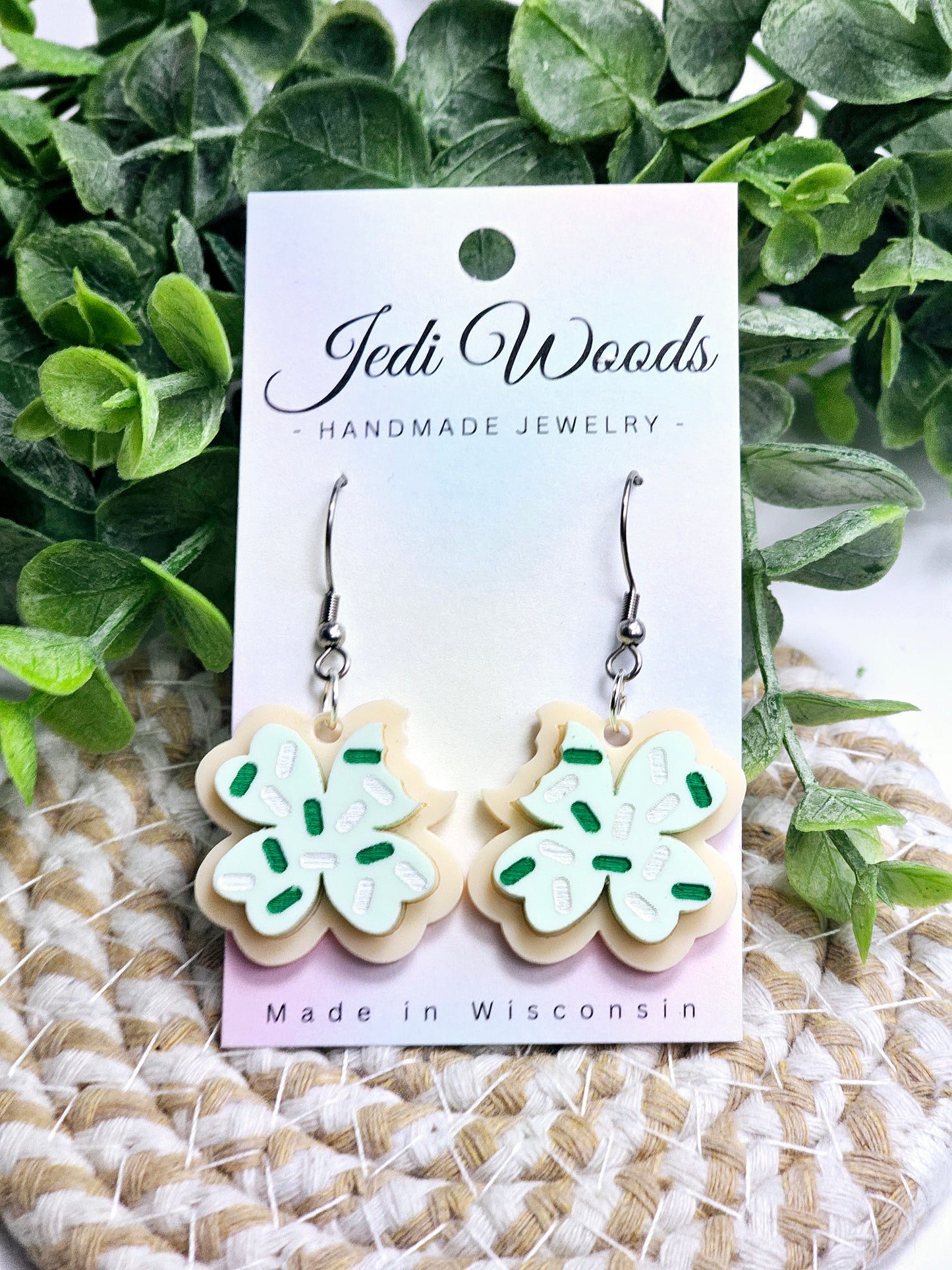 4-Leaf Clover Cookie Earrings