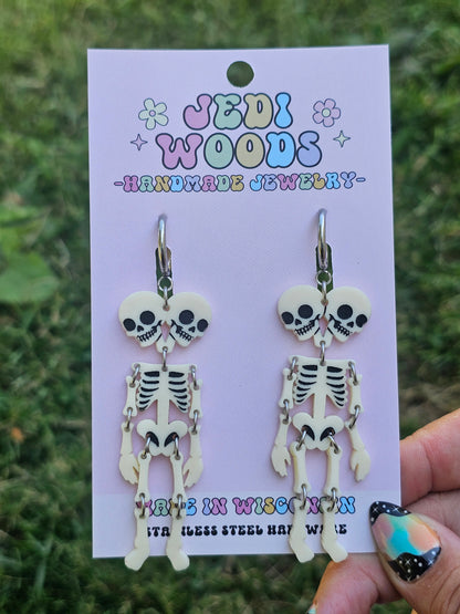 Double Headed Skeleton Earrings