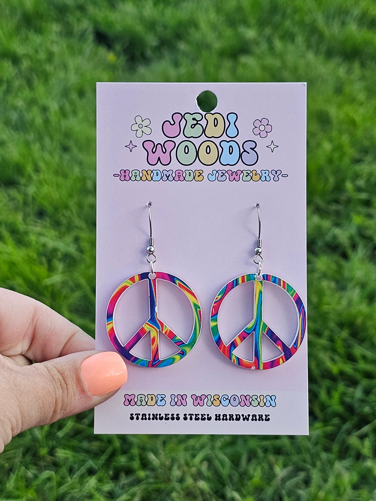 Large Peace Sign Earrings