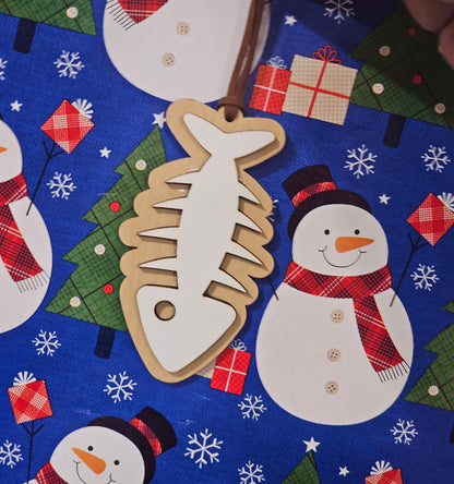 Fish Bone - Wooden Ornament