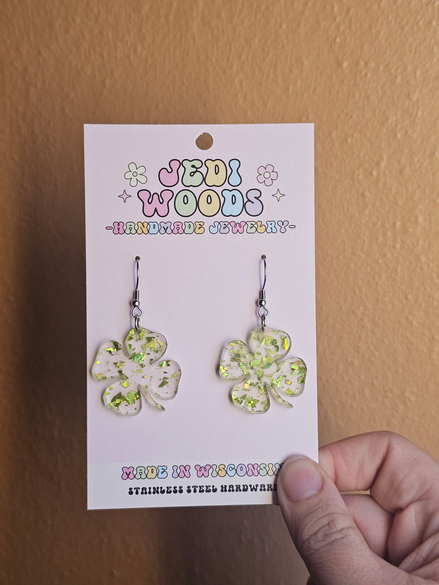 Glitter Shamrock Earrings