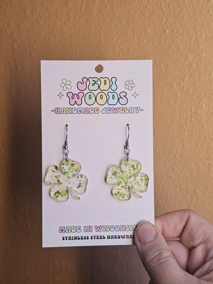 Glitter Shamrock Earrings