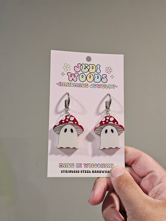 Color Changing Mushroom Ghost Earrings