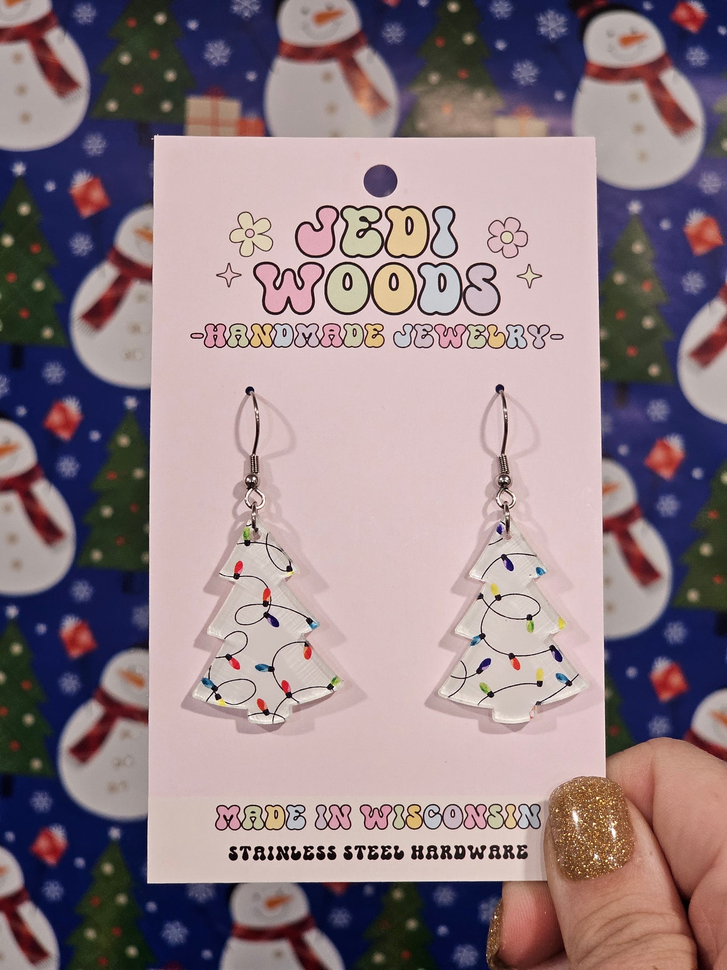 Christmas Lights Christmas Tree Earrings