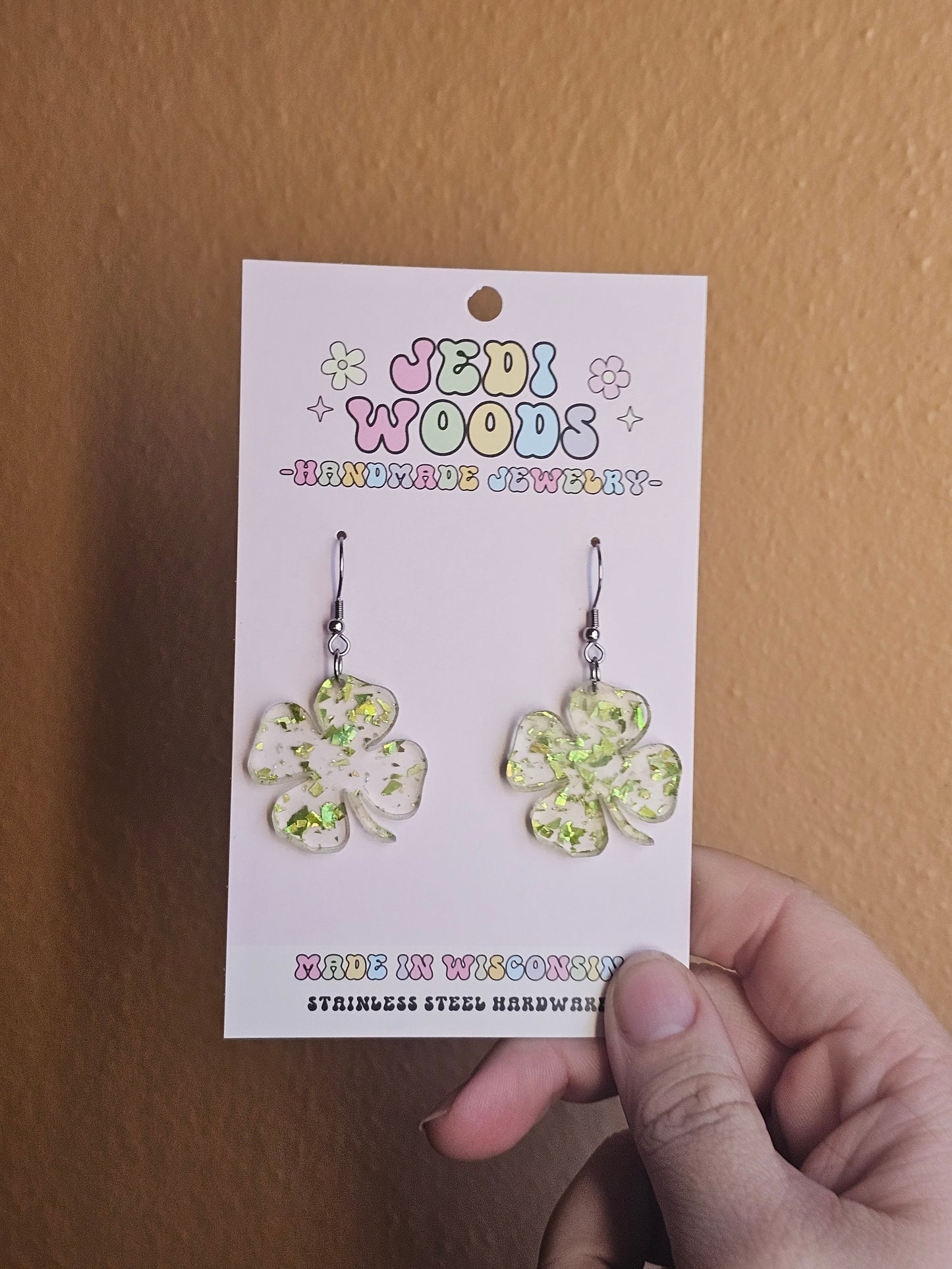 Glitter Shamrock Earrings