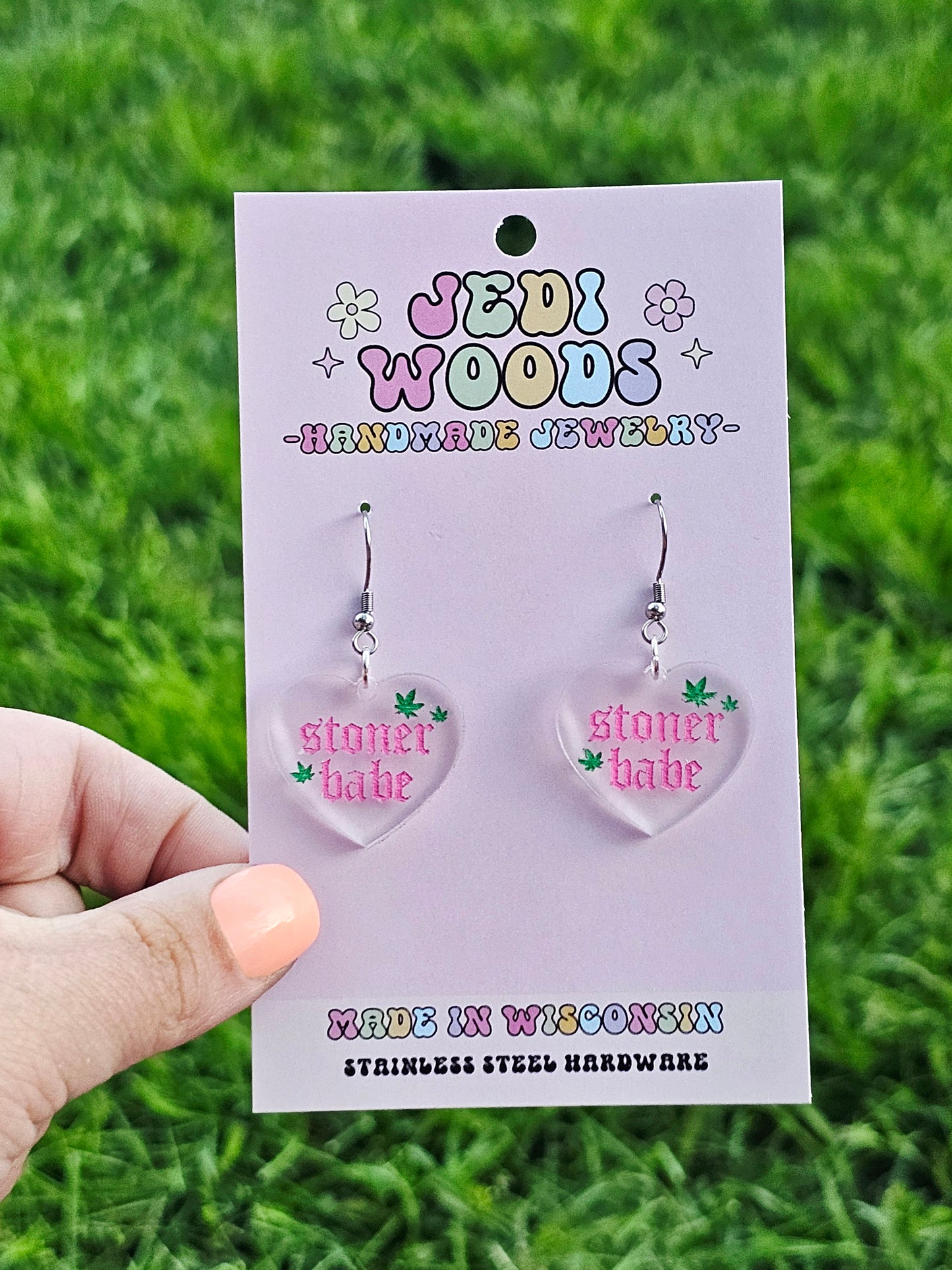 Stoner Babe Heart Earrings