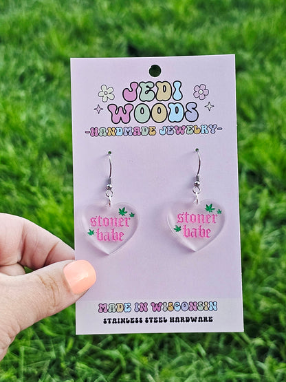 Stoner Babe Heart Earrings