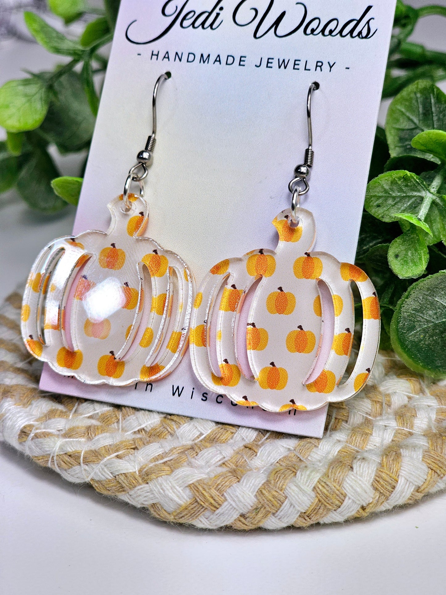 Scattered White Pumpkin Earrings