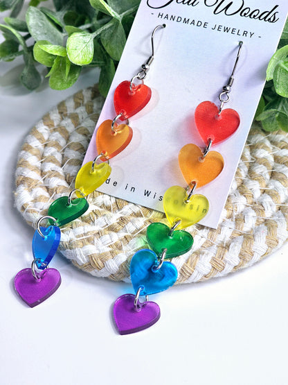 Cascading Rainbow Hearts