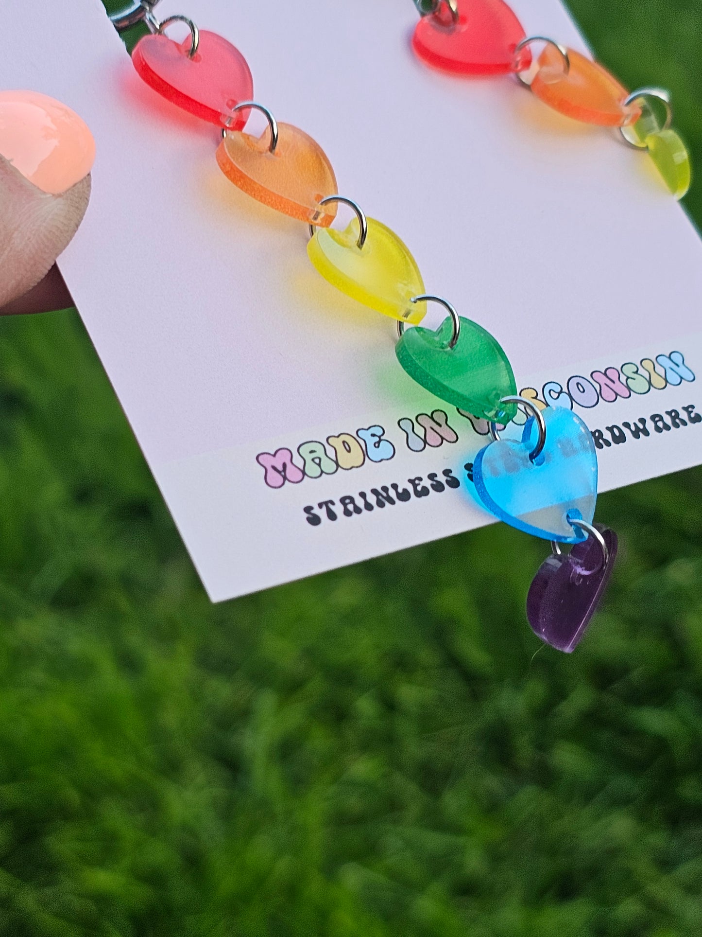 Cascading Rainbow Hearts