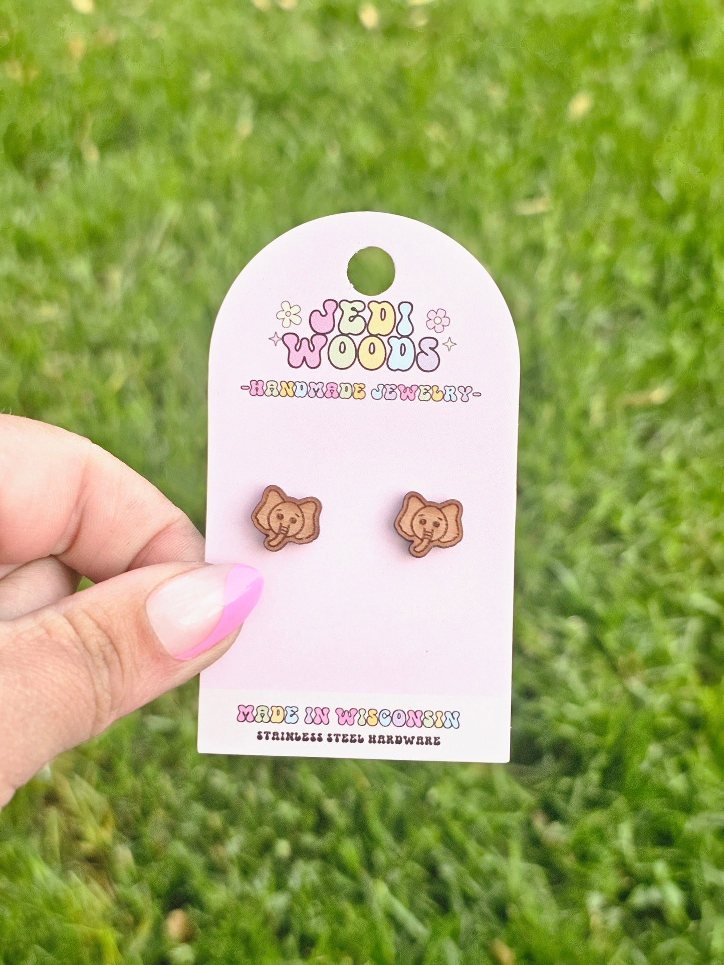 Wooden Elephant Studs