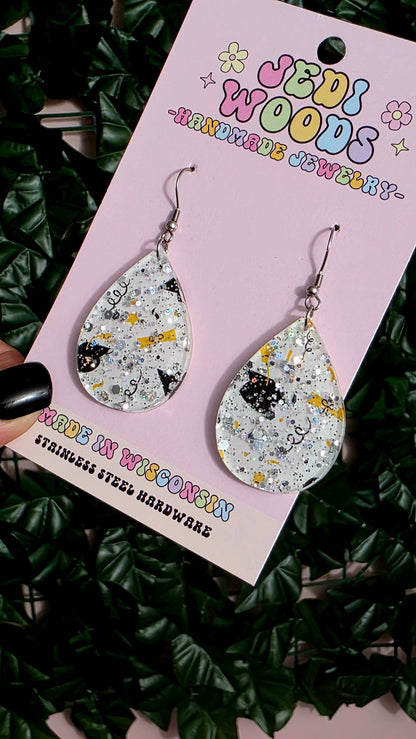 Graduation in Sparkles Tear Drop Style Earrings