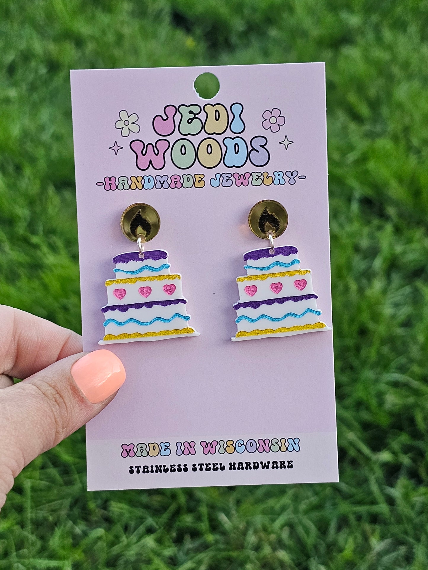 Tiered Birthday Cake Earrings