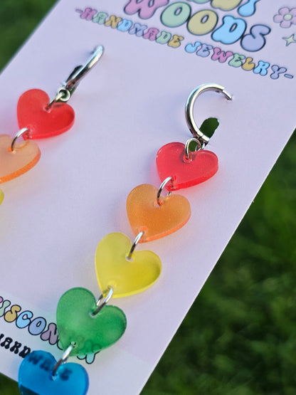 Cascading Rainbow Hearts
