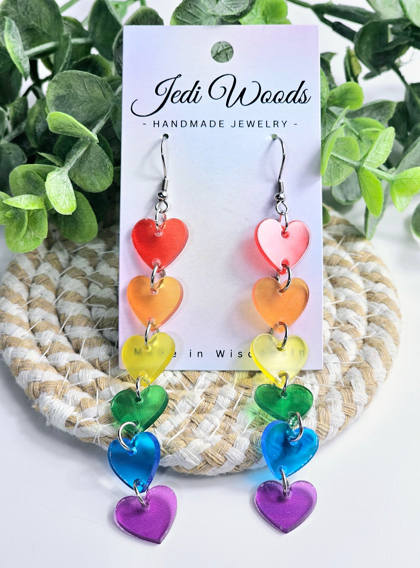 Cascading Rainbow Hearts