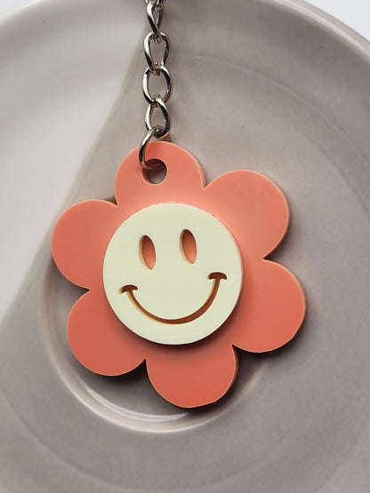 Regular Retro Smiley Keychain