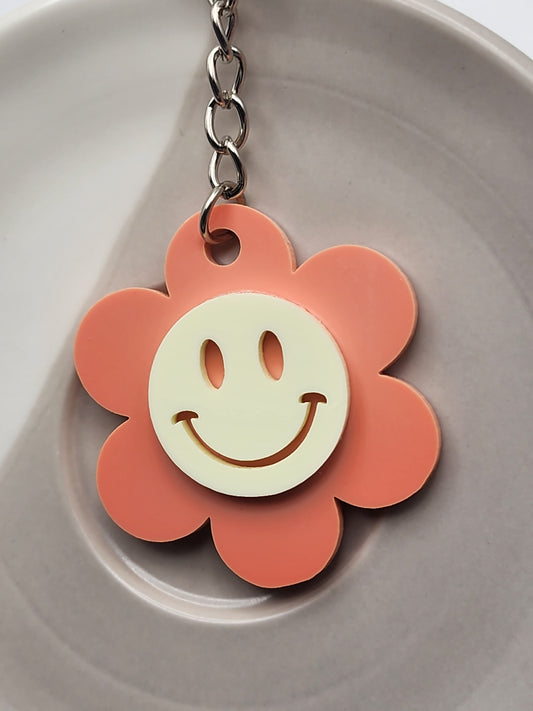 Regular Retro Smiley Keychain