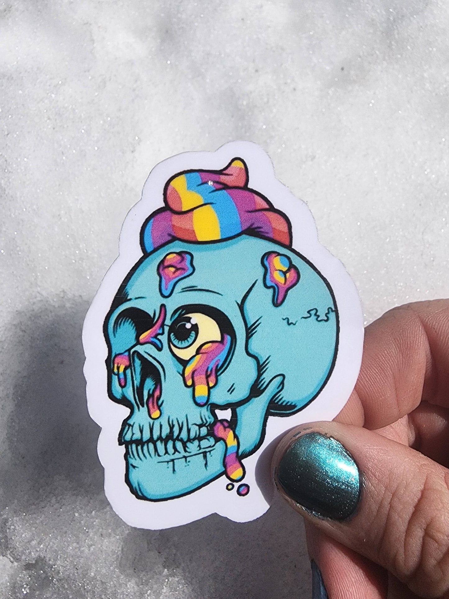 Rainbow Skull Sticker